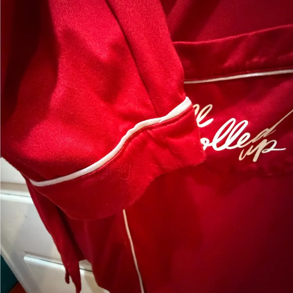 Ladies Pajama Top Kate Spade Long Sleeves S Red, White Poly Very Soft